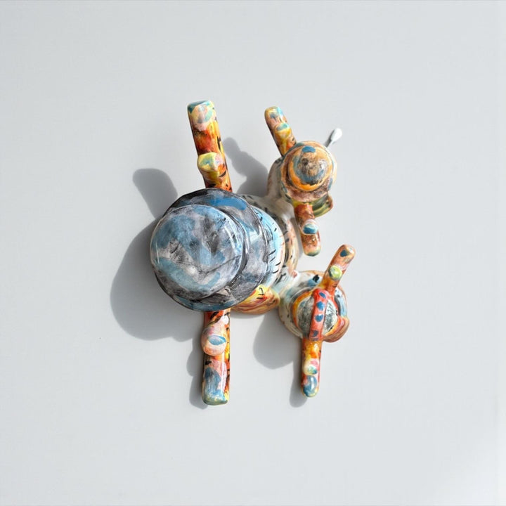 Hand Painted Mexican Talavera Christmas Snowman Family Decor