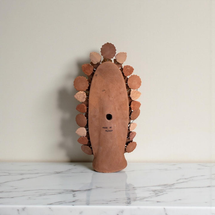 Handmade Medium Mexican Folkart “Virgen de Guadalupe”, Brown Clay and Rustic Neutrals (Varying Design)