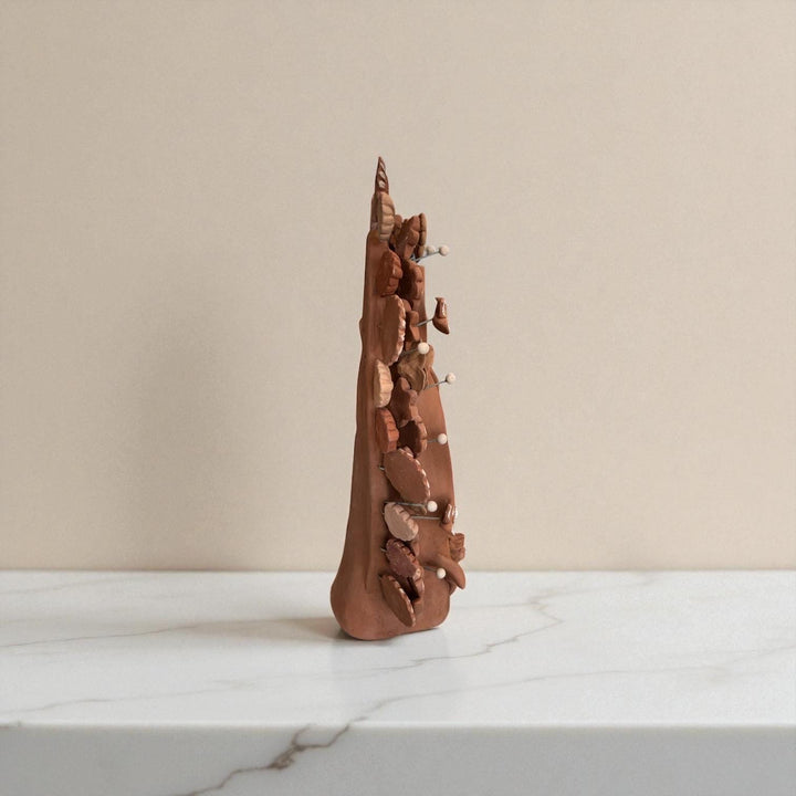 Handmade Medium Mexican Folkart “Virgen de Guadalupe”, Brown Clay and Rustic Neutrals (Varying Design)