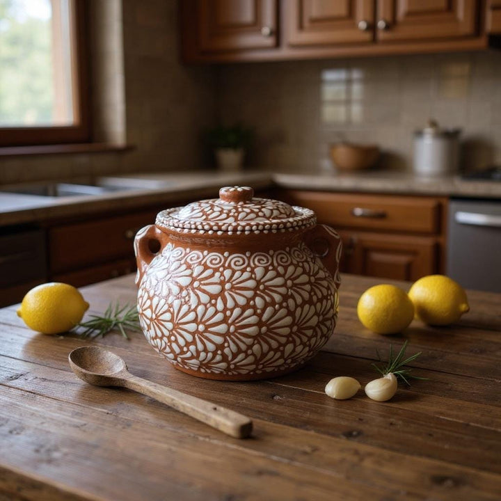 Hand Painted Rustic Talavera Tureen Frijolera-Style “Sopera” (Cielito Lindo Inspired)