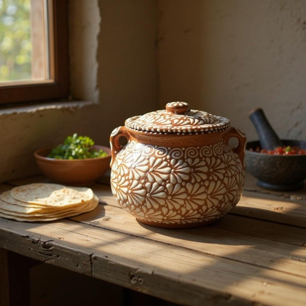 Hand Painted Rustic Talavera Tureen Frijolera-Style “Sopera” (Cielito Lindo Inspired)