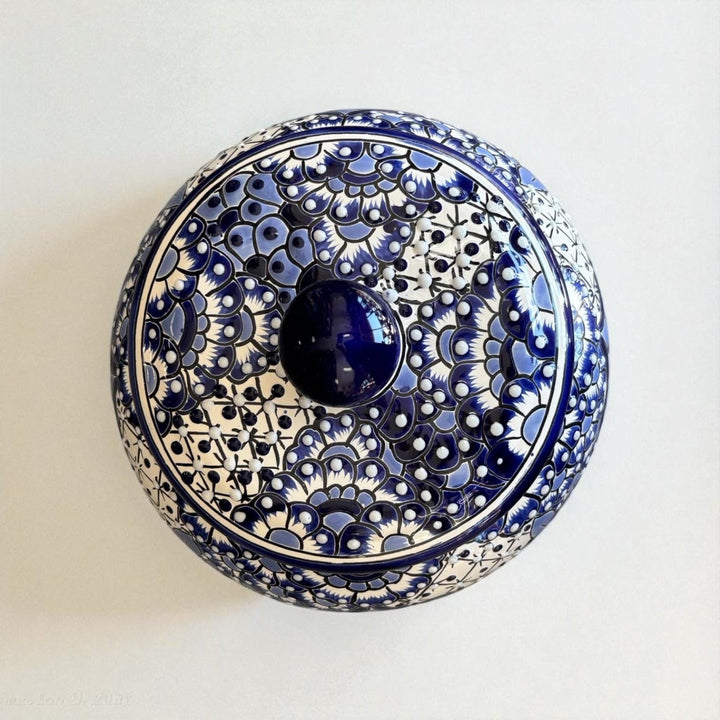 Beautiful Hand Painted Talavera Blue & White Water Dispenser “Portagarrafon” (Varying Design) – Free Shipping (Contiguous U.S. Only)