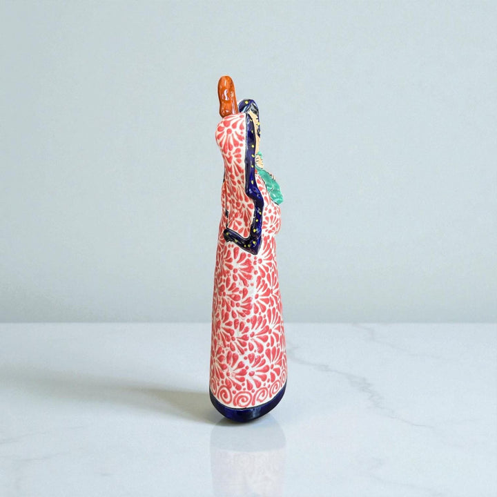 Beautiful Hand Painted Mexican Talavera 2-Piece Nativity Set, Blue & Pink (Cielito Lindo Inspired)