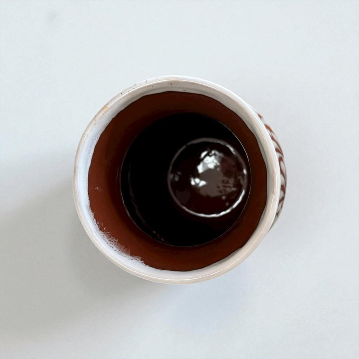 Hand Painted Brown and White Rustic Standard Clay Vase (Cielito Lindo Inspired)