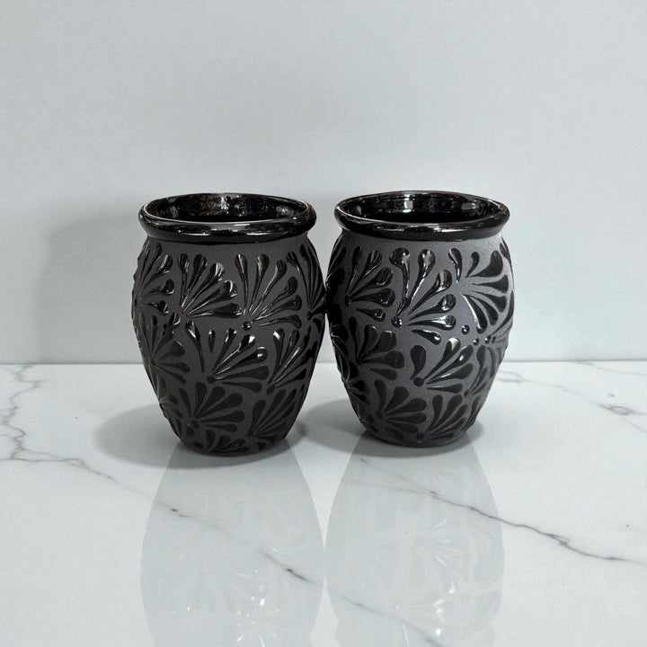 Hand Painted Large Charcoal and Black Rustic Clay Cantarito – Assorted Quantities