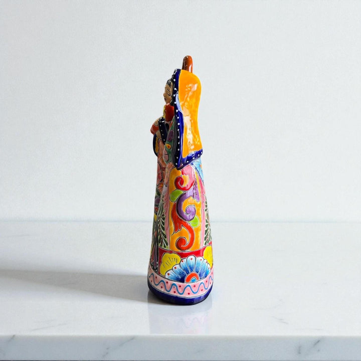 Hand Painted Mexican Talavera Mary Joseph Vibrant Christmas Figures
