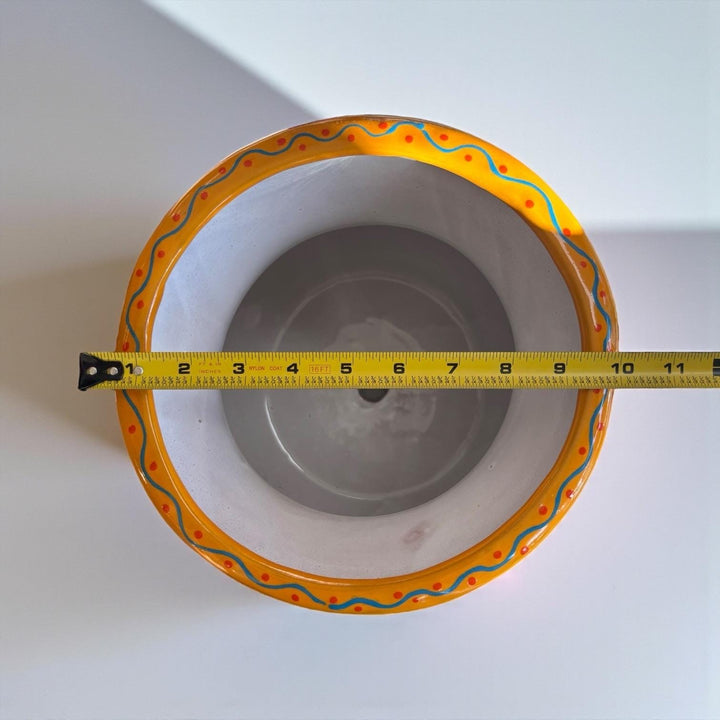 Handpainted Mexican Talavera Roses Black Planter Pot with Handles – Free Shipping (Contiguous U.S)