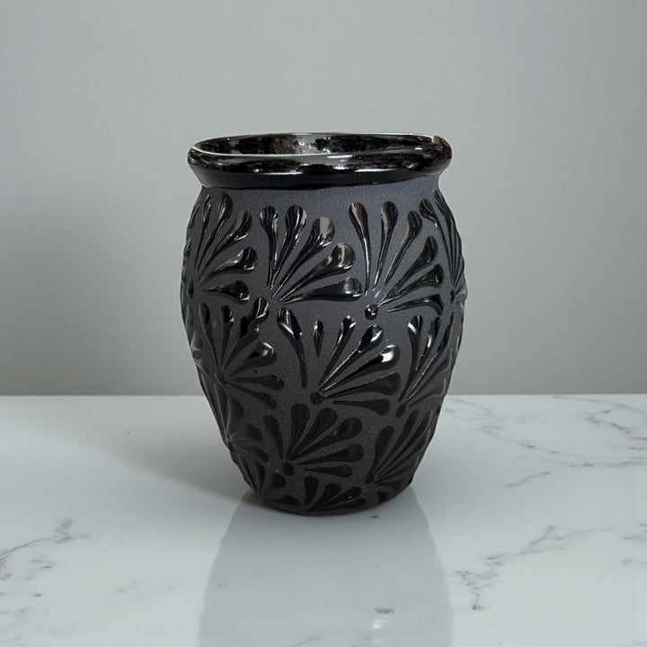Hand Painted Large Charcoal and Black Rustic Clay Cantarito – Assorted Quantities