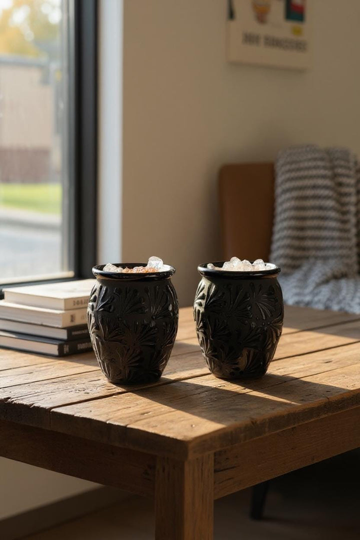 Hand Painted Large Charcoal and Black Rustic Clay Cantarito – Assorted Quantities