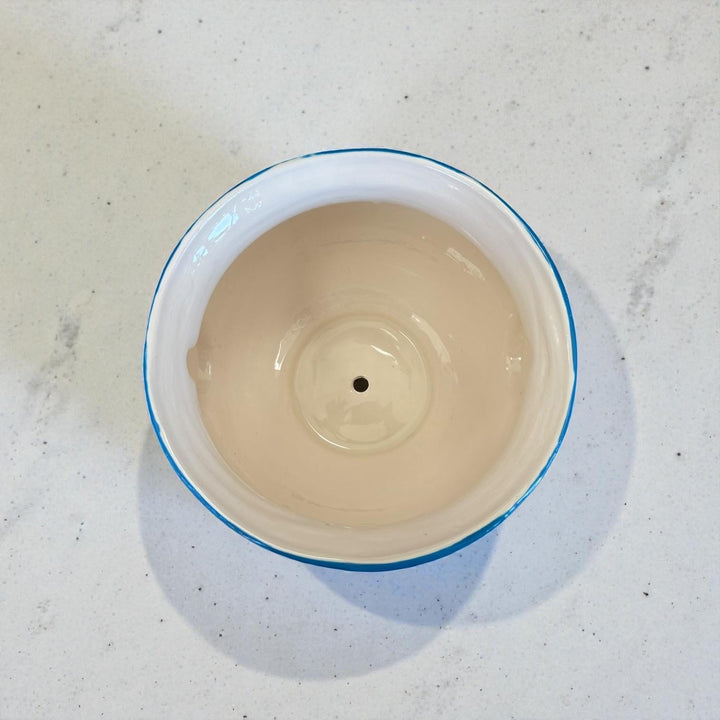 Hand Painted Talavera Cauldron Handle Planter Pot, Sunflower & Monarch Butterfly – Free Shipping (Contiguous U.S. Only)