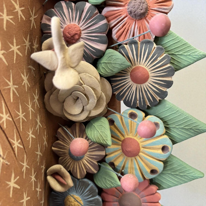 Large Handmade Mexican Natural Clay “Virgen de Guadalupe”, Rustic Multicolor – Free Shipping (Contiguous U.S. Only)